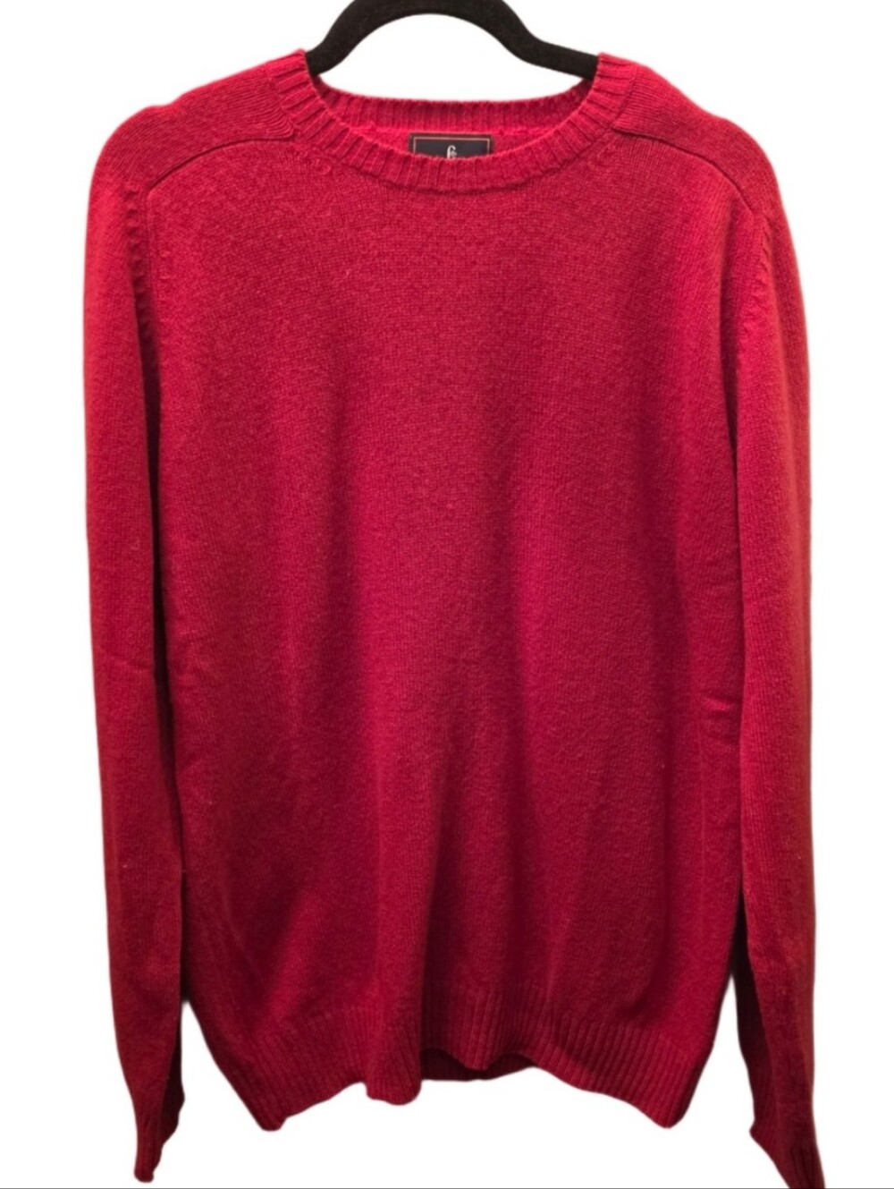 Conte of Florence 100% Lambswool Red Crewneck Sweater Oversized L